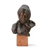 Antonio Ugo, Palermo 1870 ; 1950 / Busto di contadina / Firma a destra e timbro di fonderia Laganà, Napoli, bronze
