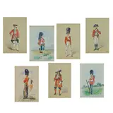 Reginald Augustus Wymer, Military uniforms from 1660, a set of five, watercolour