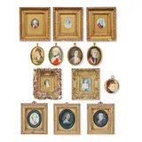British School, A selection of portrait miniatures, early 17th century and later, a portrait of William Maxwell, Anglo-Dutch School, 17th century, bust-length, in a black doublet with lace collar, oil on copper, (5.2cm x 3.6cm);