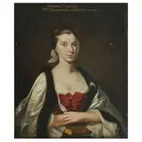 Allan Ramsay, Portrait of Margaret Maxwell, Mrs Carruthers of Dormont, bust length, in a red dress and fur trimmed cloak, oil on canvas