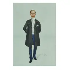 Leslie Ward, Portrait of the Rt. Hon. Sir Herbert Maxwell, 7th Bt. of Monreith, KT, PC, JP, DL, FRS, FSA Scot, FRGS (1845-1937), full length, wearing a three-quarter coat, watercolour, gouache, and traces of pencil on paper