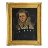 British School, Portrait of Mary, Queen of Scots, half length, in a black dress and white lace ruff and bonnet, oil on canvas