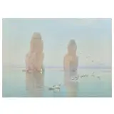 Robert George Talbot Kelly, Ri, Rba, The Colossi of Memnon, Luxor, Egypt, watercolour