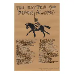 Danny Fox, The Battle of Down Along, Ink-jet print, 2025, on buff brown wove paper, singed and numbered '6' in pencil