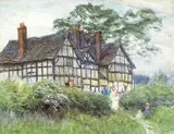 Helen Allingham Rws, A Tudor manor, watercolour