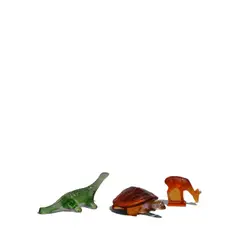Lalique, Komodo Dragon, Sea Turtle, and Okapi (Group of Three), colored molded glass, each incised 'Lalique France', two with 'MADE IN FRANCE' stickers