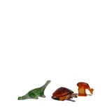 Lalique, Komodo Dragon, Sea Turtle, and Okapi (Group of Three), colored molded glass, each incised 'Lalique France', two with 'MADE IN FRANCE' stickers