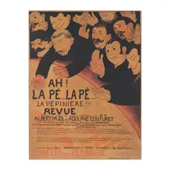 Félix Vallotton, Ah! La Pé...la Pé...La Pepinière!!! Revue, 1898, Lithograph in colors on wove paper linen-backed