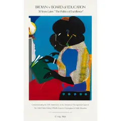 Romare Bearden, The Lamp (Brown V Board of Education), 1984, Offset lithographic poster in colors on wove paper, (there was also a lithograph signed and numbered edition of 100)