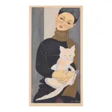 Sekino Jun'ichirō, Boy and his Cat, 1957, Woodblock in colors on wove paper
