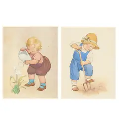 Susan Beatrice Pearse, The Little Gardener; Watering the Flowers