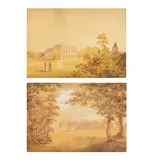 James Bourne, Landscape view with a country house, believed to be Hungerton Hall in Lincolnshire, watercolour, a pair