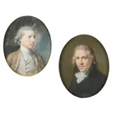 Hugh Douglas Hamilton, Two portraits of gentleman, pastel, ovals