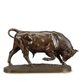 Isidore Bonheur, large patinated bronze model of a pacing bull
