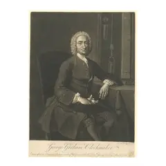 Thomas Hudson, George Graham Clockmaker, Mezzotint by Thomas Ryley, circa 1740, on wove paper, trimmed within the plate mark