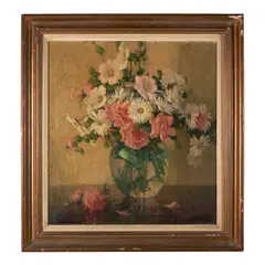 Frederick Milton Grant, Garden Flowers, oil on canvas,