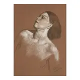 William McGregor Paxton, Eyes Wide Open, 1933, charcoal and white chalk on paper