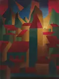 Carl Grossberg, Häuser, Turm und Gebirge
