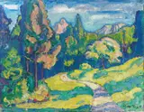 Walter Helbig, Landschaft, 1912, Öl auf Leinwand