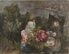 Richard Oelze, La Reine des Roses, 1949, Öl auf Hartfaser