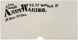 Andy Warhol, Flowers announcement, 1964, Offset lithograph on off-white wove paper