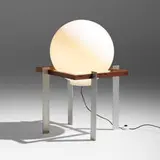 Ton Alberts, Zodiac floor lamp, 1974, rosewood, glass, aluminum