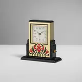 Claude Moliterni, Les Must de Cartier Basculante desk clock, c. 1990, gilt metal, lacquer, blue sapphire cabochon