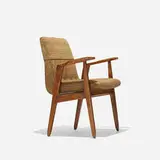 Abel Sorenson, armchair, 1946, stained birch, upholstery