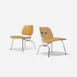 LCMs, pair by Charles and Ray Eames, ash plywood, chrome-plated steel, rubber, sold Feb 2016