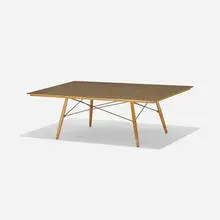Charles and Ray Eames, 50th anniversary coffee table, 1949 / 1999, gold leaf over steel, birch, enameled steel