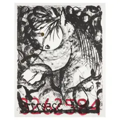 White Horse (Gemini 1464) by Jonathan Borofsky, 1991, Lithograph, screenprint and collage with hand-painting on Arches 88 paper, sold Feb 2026