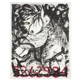 Jonathan Borofsky, White Horse (Gemini 1464), 1991, Lithograph, screenprint and collage with hand-painting on Arches 88 paper
