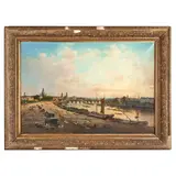 Bernardo Bellotto, View of Dresden from the Elbe River and the Docks, oil on canvas