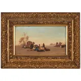 Théodore Frère, Caravans at Rest in the Desert, oil on panel