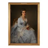 Armand Laroche, Portrait of a Seated Woman in Blue, oil on canvas