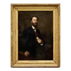 Armand Laroche, Portrait of a Man in a Suit, oil on canvas
