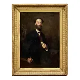 Armand Laroche, Portrait of a Man in a Suit, oil on canvas