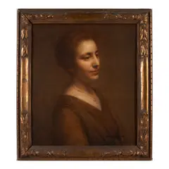 Julien Duvocelle, Portrait of a Lady in Brown, oil on canvas