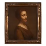 Julien Duvocelle, Portrait of a Lady in Brown, oil on canvas