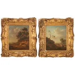 A Pair of Pastoral Scenes with Shepherds and Flock by Johannes I Janson, oil on panel, sold Mar 2026