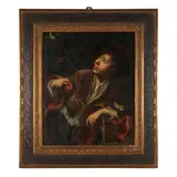 German & Austrian School, Der Vogelkäufer (The Bird Buyer), oil on canvas