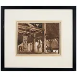 Carlo Labruzzo, Interior of a Slaughterhouse, brush, brown ink, and pencil on paper