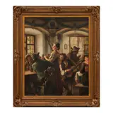 Emil Rau, Bavarian Tavern Scene, oil on canvas