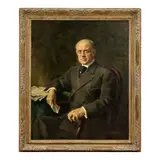 Portrait of Charles William Post (1854-1914) by Sir Oswald Joseph Hornby Birley, R.O.I., R.P., oil on canvas, sold Mar 2026