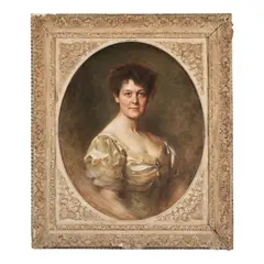 Arthur Ferraris, Portrait of a Woman in Silver, oil on canvas
