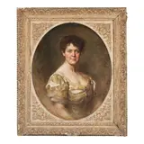 Arthur Ferraris, Portrait of a Woman in Silver, oil on canvas