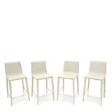 G. E R. Fauciglietti, Set of Four Bella B Bar Stools, for Frag, stitched leather, steel