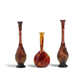 Group of Three Stick Neck Vases by Émile Gallé, sold Mar 2026