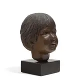 Lois Cooper Sloan, Head of a Child, 1987, bronze with brown patina