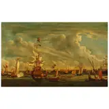 The 'Gouden Leeuw' on the IJ at Amsterdam by Willem van de Velde the Younger, 20th Century, oil on canvas, sold Mar 2026